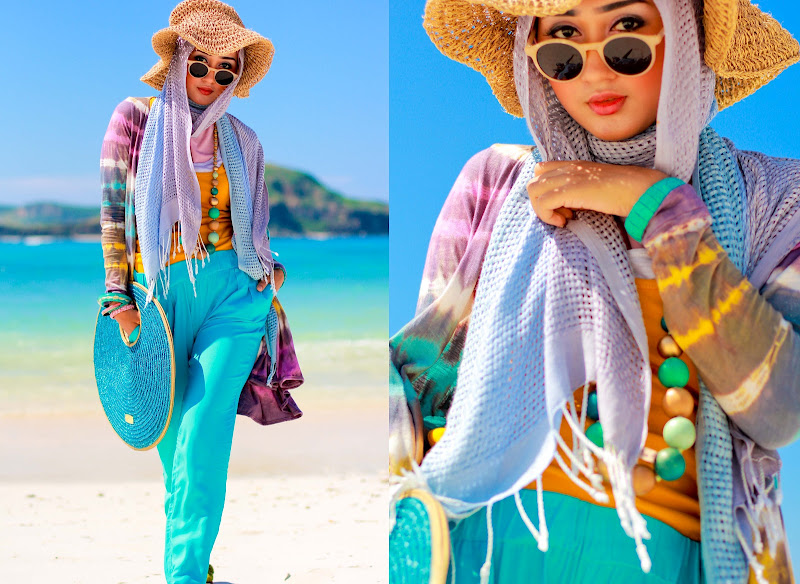 Image for style fashion hijab untuk ke pantai